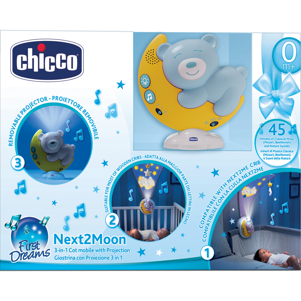 Carusel muzical Chicco Next 2 Moon, Blue, 0luni+